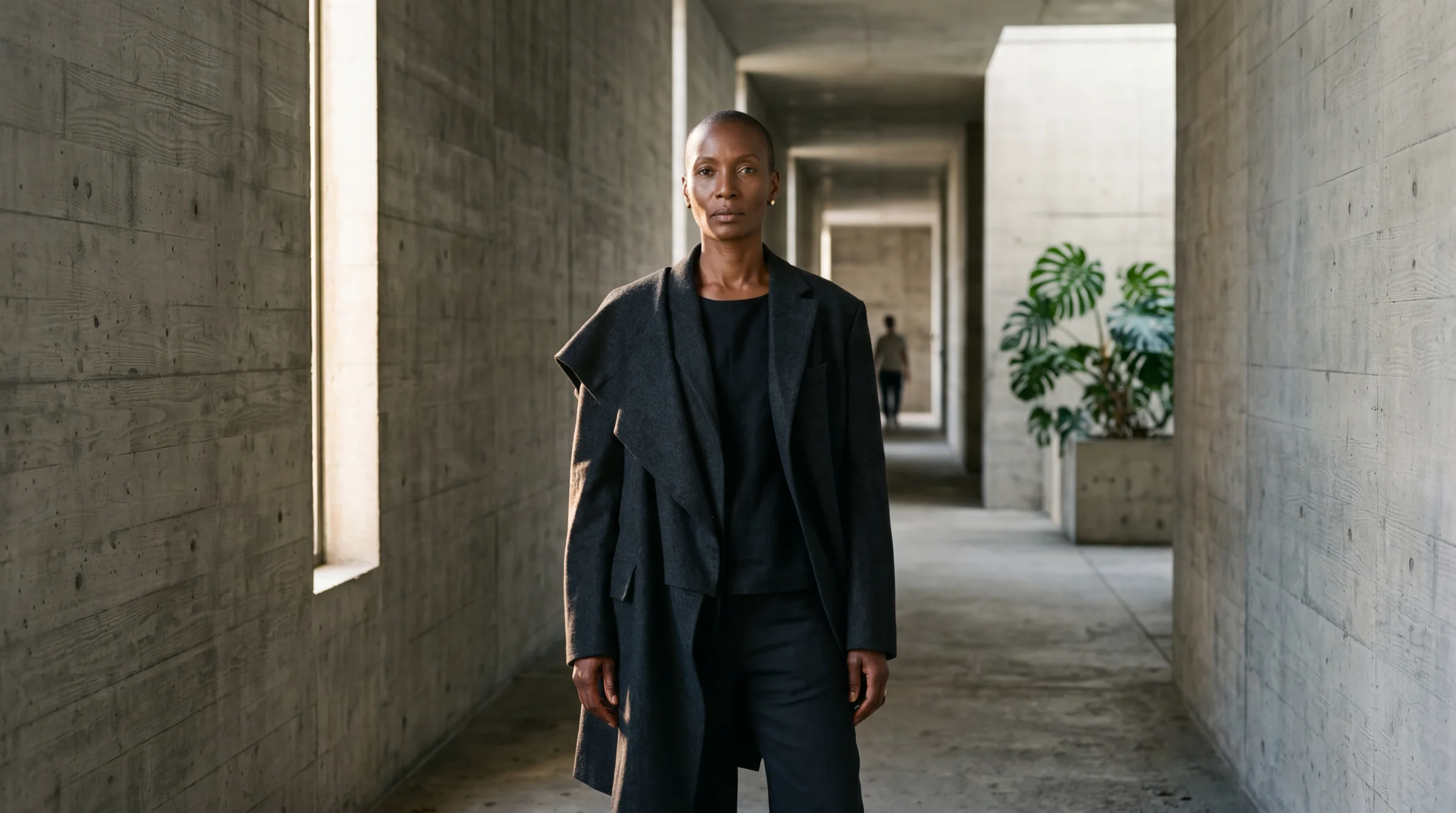 Lifted blacks. The same chiaroscuro intention but the shadows have texture. The concrete wall reads. The body keeps its edge. The painterly quality is there but so is the detail. This is the lighting formula now.